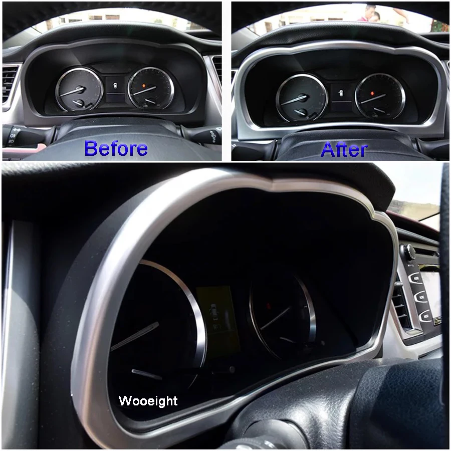 Car Interior Dashboard Trim For Toyota Highlander  Kluger 2014 2015 2016 2017 Styling Chrome Instrument Panel Cover Frame (3)