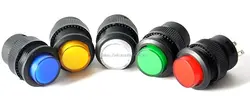 Оптовая продажа 5 шт. 4pin мгновенный Тип 16 мм белый красные, синие зеленый желтый светодиодный светильник круглый сброса кнопочный
