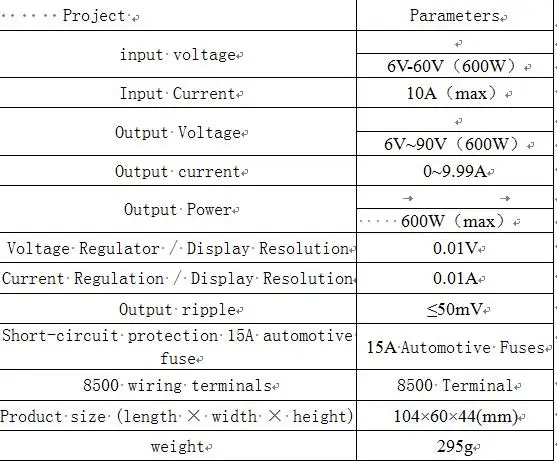 CC CV цифровой блок питания 6 V~ 60 V Boost до 60~ 90 v 600 W регулируемые повышающие преобразователи постоянного тока Регулируемая мощность амперметра