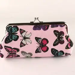 2019 новые модные милые женские длинные холст бумажник довольно дизайн цветок бабочки прекрасный кошелек для монет кошелек держатель для