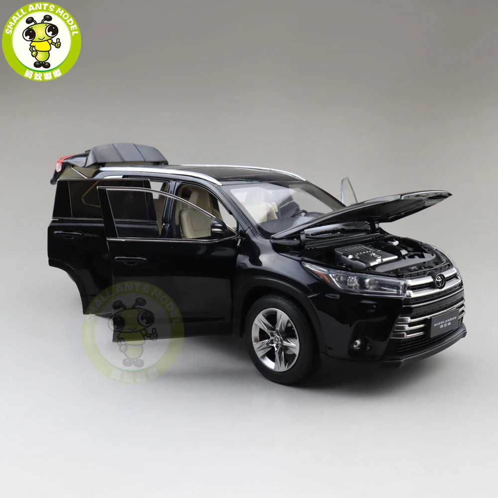 1/18 Highlander литая под давлением модель автомобиля SUV игрушки Детские подарки для мальчиков девочек черный