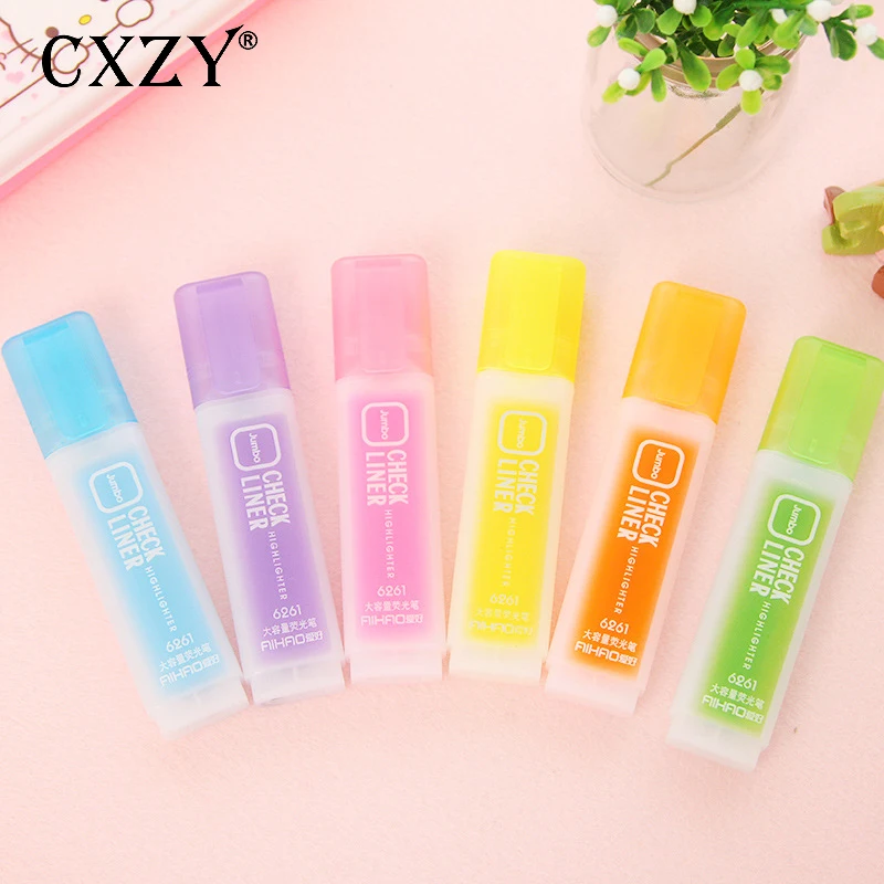 

CXZY Kawaii Candy color pastel Highlighter Pen set hilighter light scribble liquid chalk Art pastel Mark Japanese school 1M802