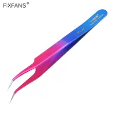 FIXFANS профессиональные изогнутые пинцеты антистатические из нержавеющей стали прецизионные пинцеты для наращивания ресниц ремонт телефона