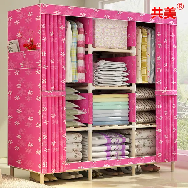 15 10kg Solid Wood Oxford Cloth Wardrobe Simple Using Foldable