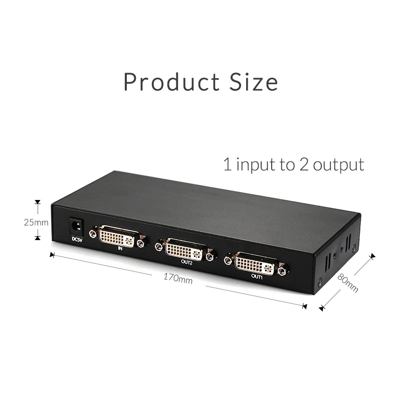 Разветвитель Unnlink DVI 1X2 D дистрибьютор 1 в 2 Out UHD 4K @ 30Hz FHD 1080P 60Hz для монитора