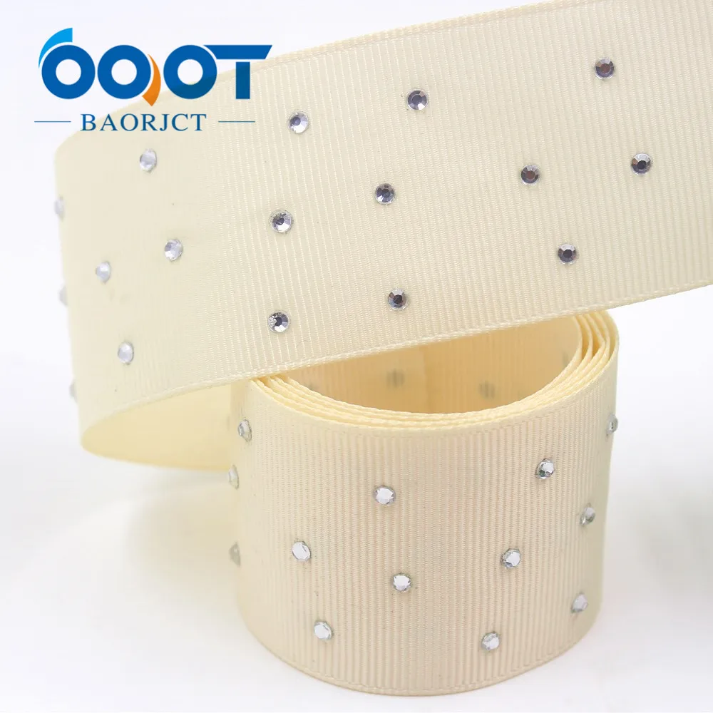 OOOT BAORJCT I-19708-1577,38mm 5yards fashion white diamond Ribbons Thermal transfer Printed grosgrain,DIY wrapping materials