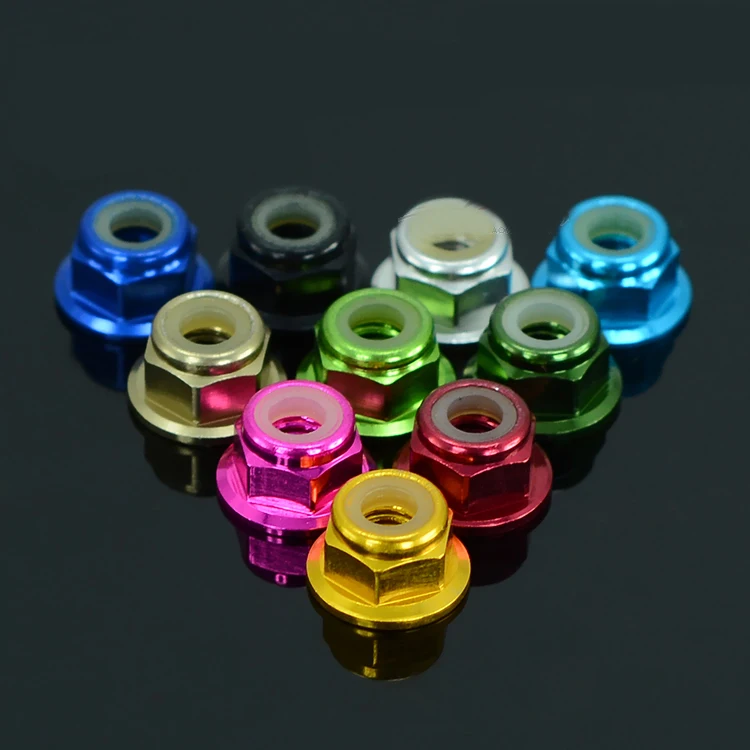 4PCS Aluminum Self locking Wheels Nuts Anti loose M4 Tire Nuts Wheel Hub Hex Adapter for Remote