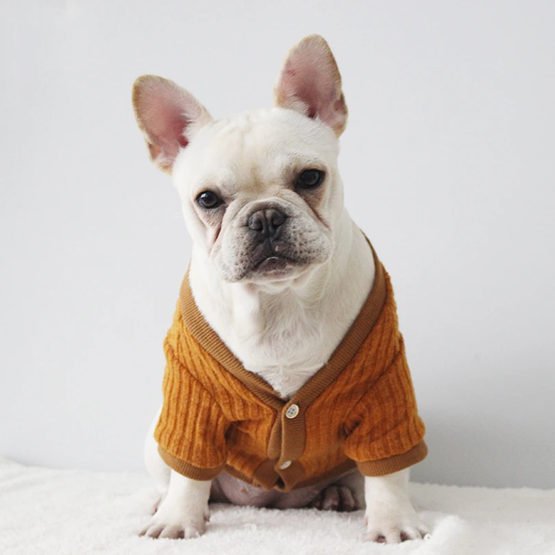

Autumn Winter Pet Dog Jacket Warm Fashion Knitted Wool Small/Medium Pet Clothes Luxury New Style Solid Puppy Costume Coat