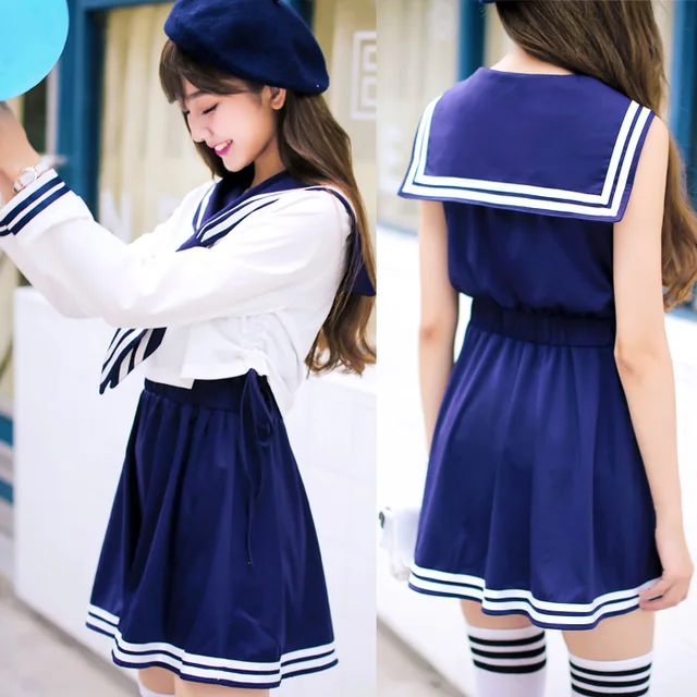 School Uniform Set Student Uniform Sailor Suit Set Table Costume ...