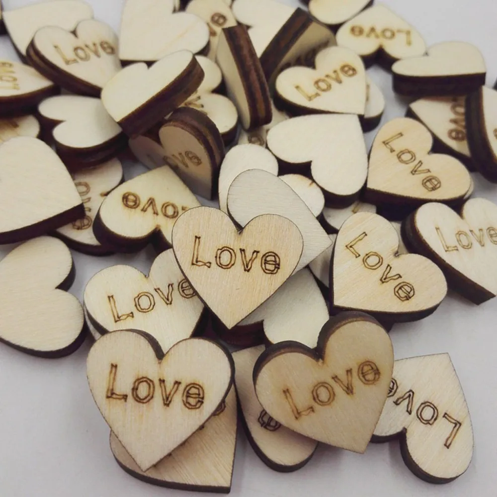 

[JB] Rustic Wooden Love Heart Wedding Table Scatter Decoration Crafts