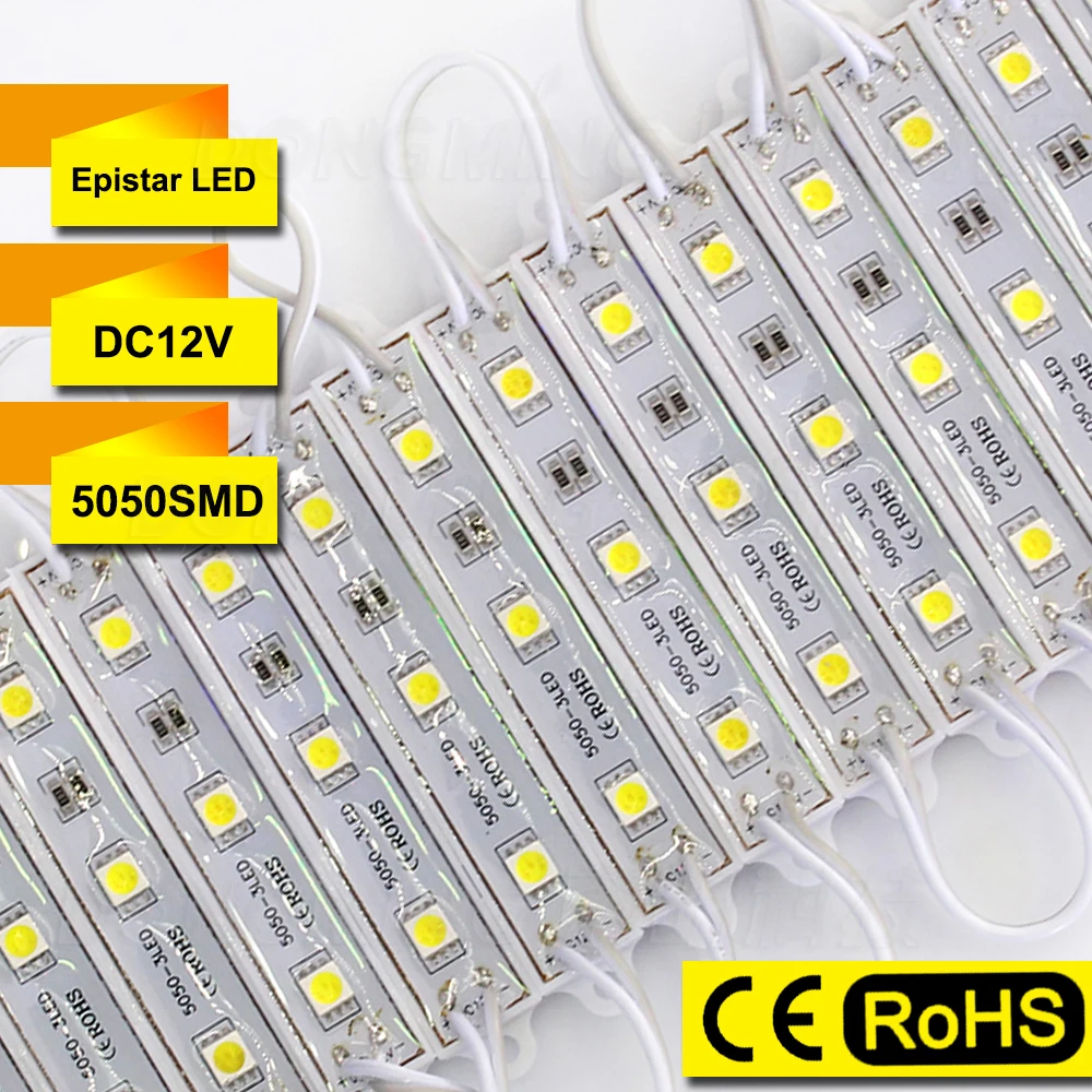 

2000pcs/lot Wholesale DC 12V LED Module Light Lamps Waterproof IP65 3 LEDs 5050 SMD LED Channel Letter Lighting RoHS CE