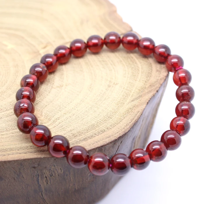 

Garnet bracelet orange red women's lucky red