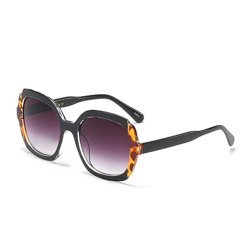 Новые винтажные квадратные женские солнцезащитные очки мужские Солнцезащитные очки женские модные знаменитые брендовые черные очки с леопардовым принтом Gafas de sol - Цвет линз: C2 BlackLeop.Gray