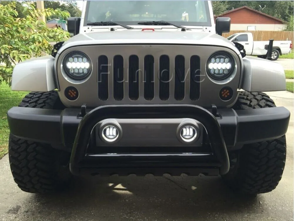 7 Inch 78w Round LED Projector Headlights with DRL Hilo Beam for Jeep Wrangler Jk Tj Harley Motorcycle (Pack of 1) (6)