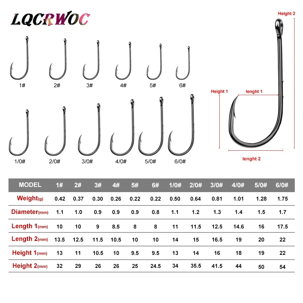 50pcs/lot fishing hooks Single hook saltwater carp fish jig open ring circle anzuelos de pesca With holes barbed treble string