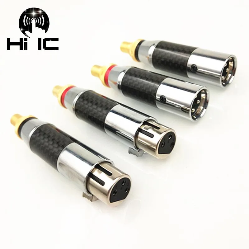 

1Pcs Carbon Fiber Audio Adaptor RCA to XLR 3Pin Male/Female Female Audio Adapter Connector Converter HIFI Supported