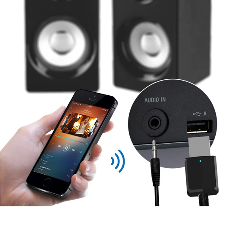 5,0 аудио приемник передатчик Мини 3,5 мм AUX Bluetooth передатчик беспроводной адаптер для ТВ ПК автомобиля Черный настоящий стерео Bluetooth