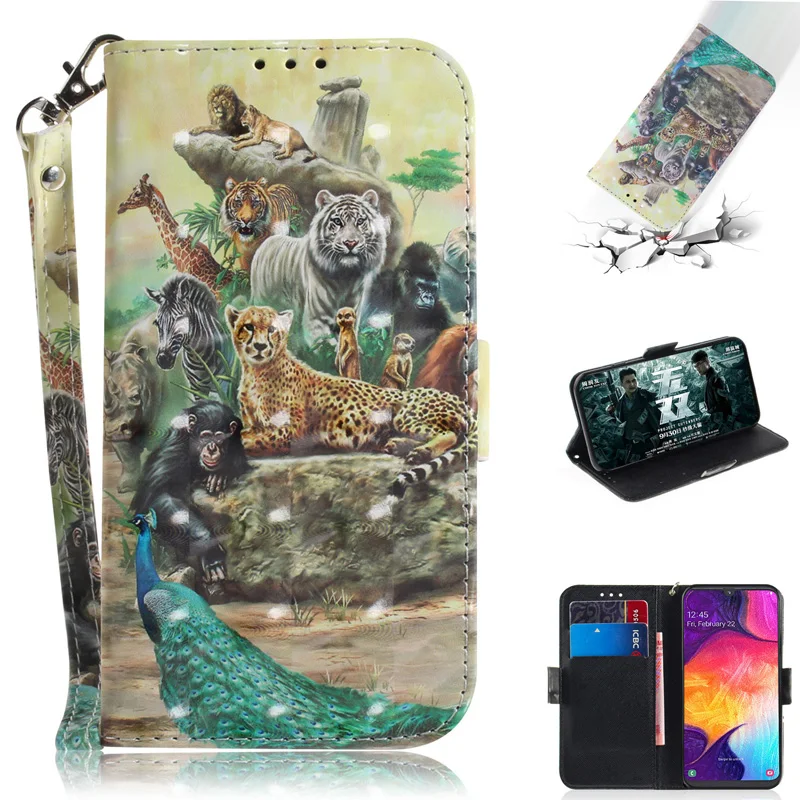 

2019 Hot TPU Leather Case For Samsung Galaxy A50 Case A70 3D Relief Flip Mobile Phone Bag Coque Galaxy A30 Case A40 Wallet Cover