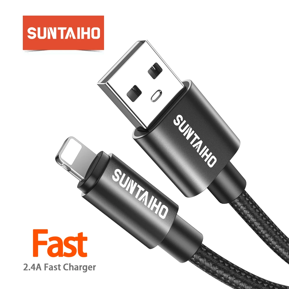 Suntaiho 2.4A usb кабель для айфона X зарядный XR MAX XS 8 7 6 plus 5 s USB передачи данных телефонный