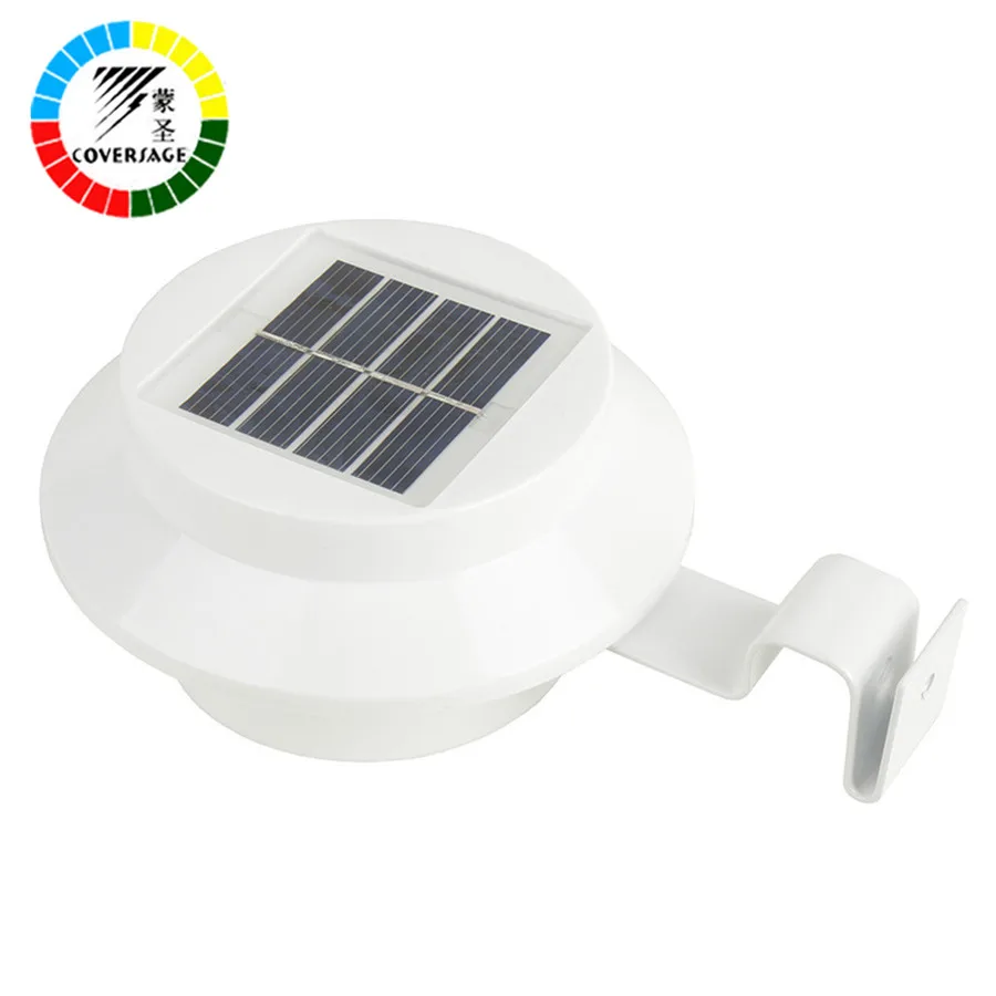 Coversage 3 LED solar al aire libre iluminación luz auto sensor impermeable energía led pared luces jardín lámpara inalámbrica luces bombilla