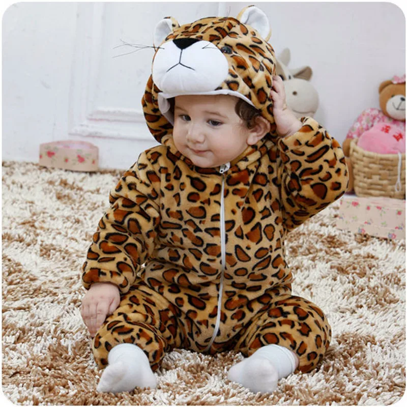 Cartoon Figure Lepord Suit Baby Romper Animal Character Jumpsuit 2020 Newborn Infant Toddlers