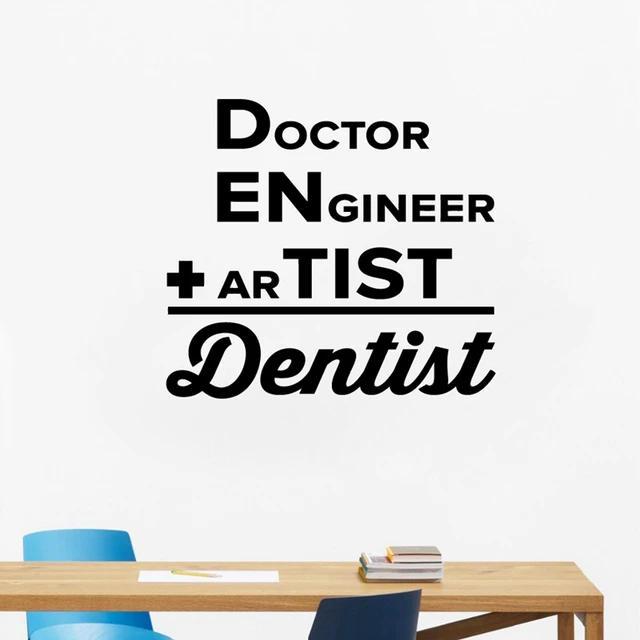 Dentist Doctor Engineer Artist Wall Art Decals Clinic Dentist Vinyl Sticker Dental Clinic Office ...