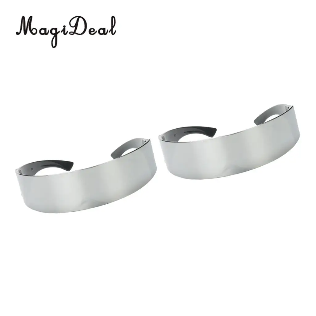 Pack of 2pcs Fun Metallic Silver Futuristic Soldier Space Alien Robot Costume Sunglasses Cosplay Accessories Photobooth