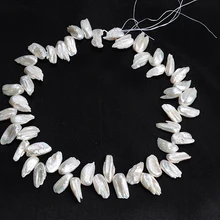 Натуральный белый пресноводный жемчуг 12-15 мм Зуб 15 дюймов DIY ожерелье браслет серьги оптом