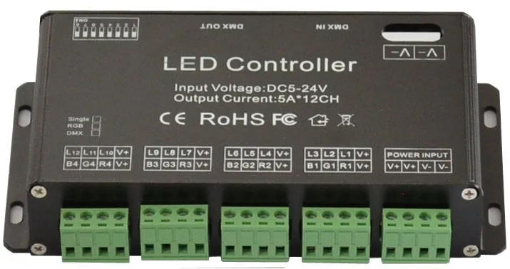 12CH DC5V-24V RGB DMX 512 Decoder led controller, LED Rgb Constant Decoder& Driver for LED Strip Module Lamp 12Channel 5A 12CH DC5V-24V RGB DMX 512 Decoder led controller, LED Rgb Constant Decoder& Driver for LED Strip Module Lamp 12Channel 5A