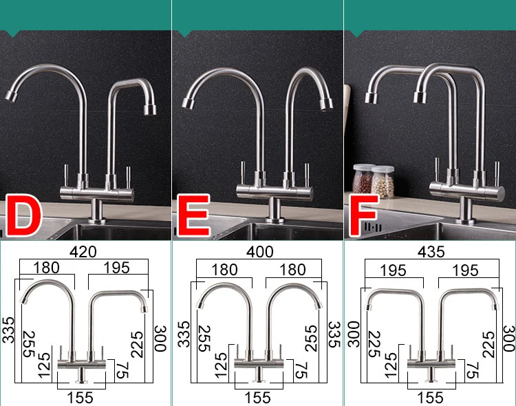 Двойная ручка с двойной головкой кухонный гибкий кран специальный дизайн 304 нержавеющая сталь