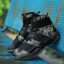 Для мужчин Мужская Баскетбольная обувь на воздушной подушке на демпфирования мужские спортивные кроссовки с высоким берцем дышащие кроссовки туфли Мужская Уличная обувь