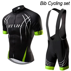 Uhtxhu Summer Cycling Jersey Set Mountain Bike Clothing MTB Bicycle Wear Clothes Maillot Ropa Ciclismo Men Cycling Sets - Цвет: Bib Cycling Set