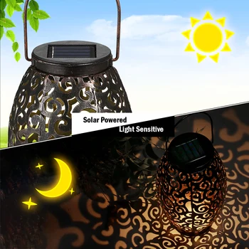 

garden solar light Waterproof solar powered lamp LED Lantern Light Outdoor Hanging solar Lamp for Patio Garden Courtyard Pathway