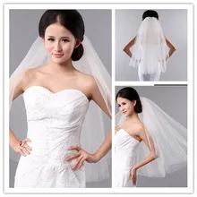 Горячая Свадебные вуали короткие для невесты белый/слоновой кости свадебные аксессуары