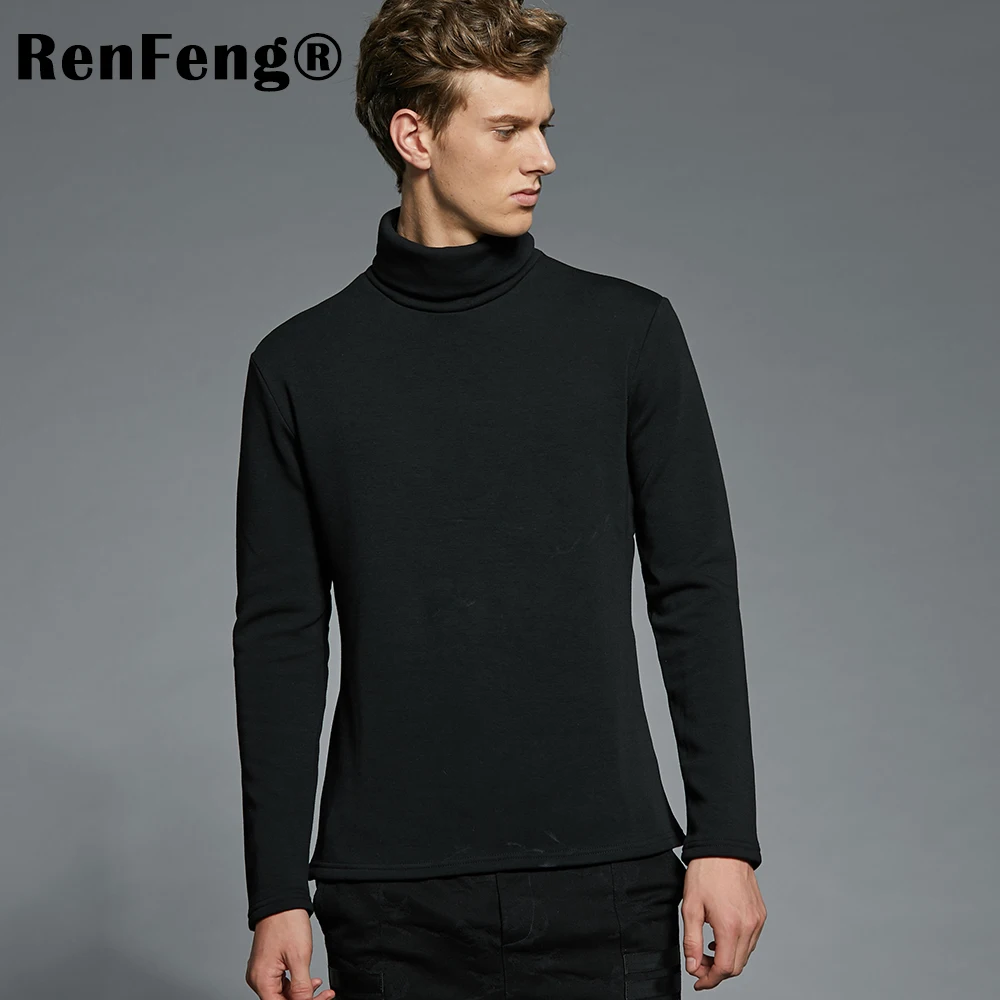 Men Retro Slim Fit Undershirts Pullover Jumper Turtleneck Underwear Casual Warm high-elastic Velvet Thermal Homme men's Shirt (5)