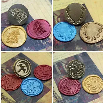

Hot Sell Movie Fans collection Game Of Thrones Wax Seal Stamp House sigils Family Badges 1PCS withOUT handle