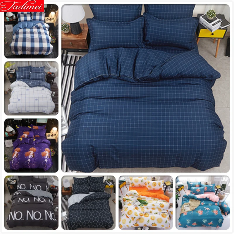 

Stripe Geometric Line Blue White Black 4pcs Sets Bed Sheet 1.5m 1.8m 2m 2.2m Duvet Cover Child Kids Double Twin Size Quilt Cover