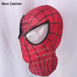 Герой Catcher высокое качество индивидуальный заказ s-m-l-xl 3d паутины Amazing Spider-Man маска паук маска черный металлик паутины