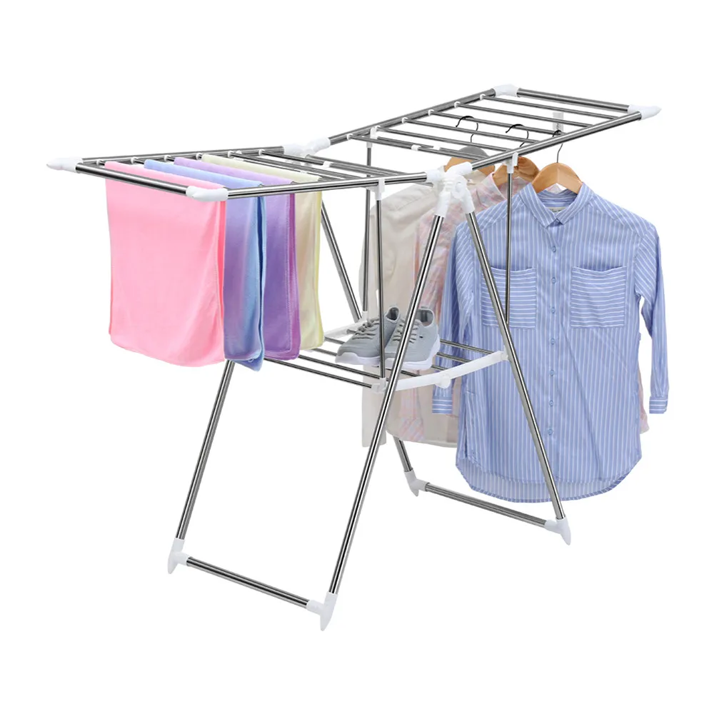 Finether Collapsible Adjustable Indoor,Outdoor Gullwing Drying Rack, Space-Saving Clothes Hanger Laundry Clothing Organization 12