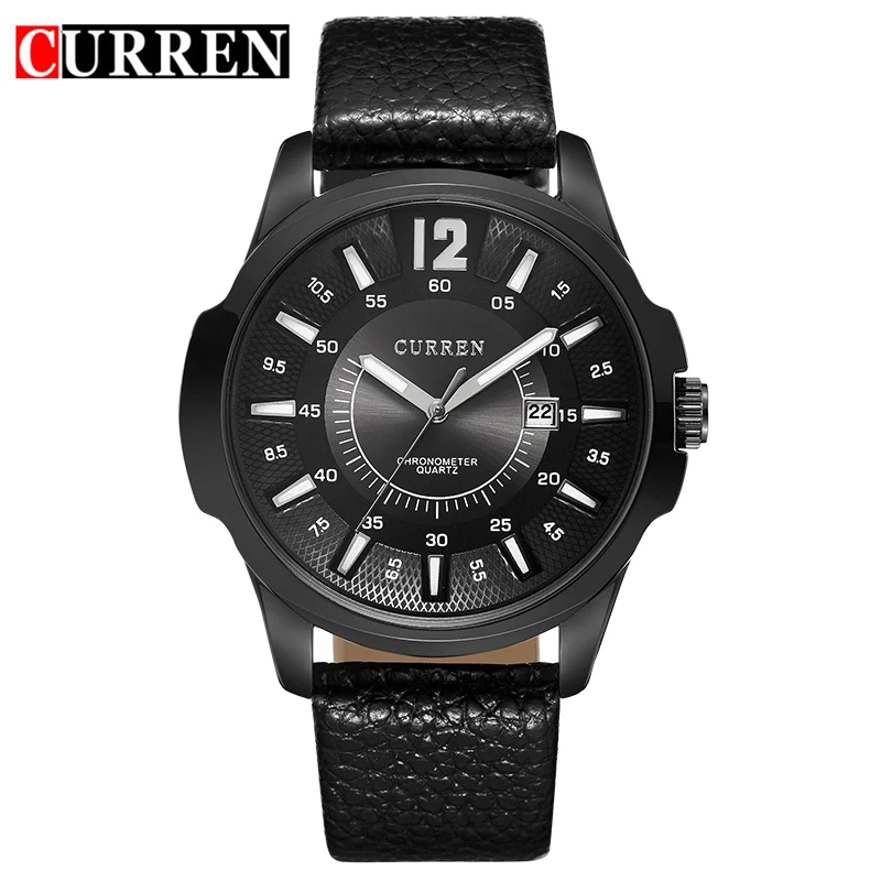 Спортивные часы CURREN полностью черные дизайнерские Relogio Masculino отображение даты