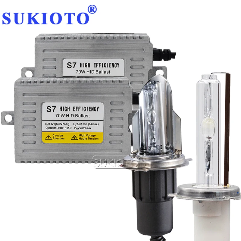 SUKIOTO 24 В Автомобильная фара H4 bixenon D2H H1 H11 H3 H7 xenon 3000K 4300K 5000K 6000K 8000K 70W hid комплекты 24V