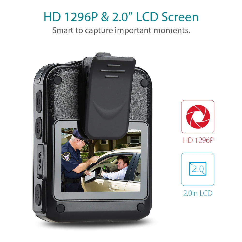 BOBLOV WN9 2," lcd HD 1296P видео мини-камера Novatek 96650 64 Гб Камера ночного видения с эффектом потертости 2600 мАч батарея полицейская HD камера