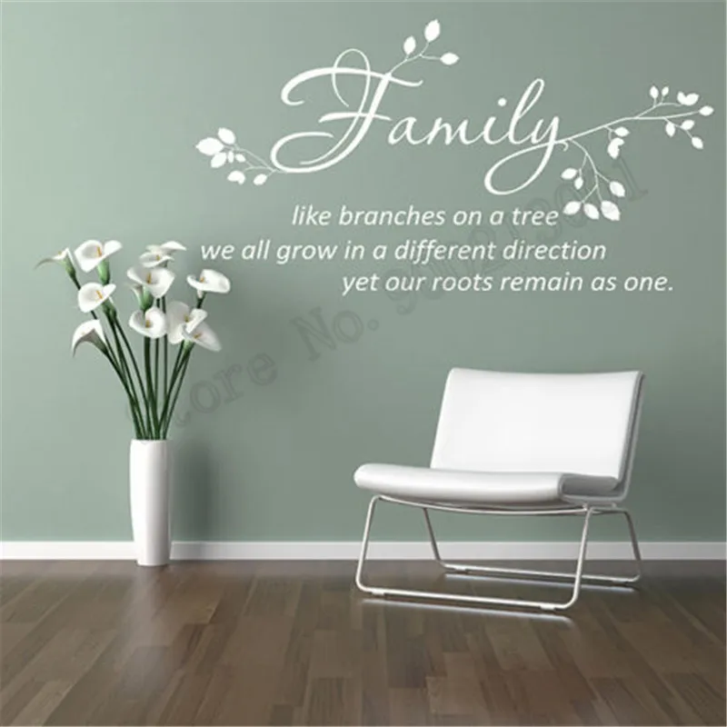 

Wall Sticker Family Like Brances On A Tree Quotes Room Decoration Vinyl Art Removeable Poster Beauty Words Ornament LY616
