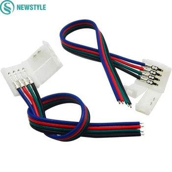 

10pcs/lot 10mm 4pin PCB board Led Connector Wire for 5050 RGB color strip LED connector wire