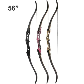 

30-50 lbs 56 inch Recurve Bow Metal Riser American Hunting Bow Brace Height 6.75"-7.5"Traditional Long Bow Hunting Shooting Bow