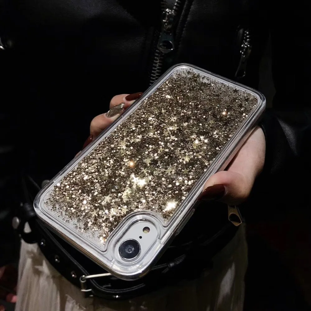 Love Heart Glitter Phone Case For iphone X XR XS MAX Liquid Quicksand Cover For iphone 6S 6 7 8 Plus Bling Sequins Case Coque (5)