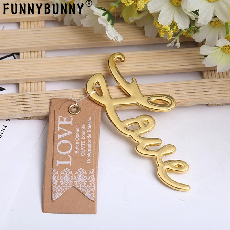 

FUNNYBUNNY Bottle Opener, Kemilove Love Shape Alloy Tool Wedding Party Birthday Baby Shower Favor Gift Souvenirs (Gold)