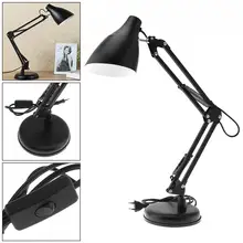 E27 Flexible Swing Arm Desk Lamp with Light Base and Clamp Mount,Table Light Support 360 Degree Rotation for Office/Home/Study
