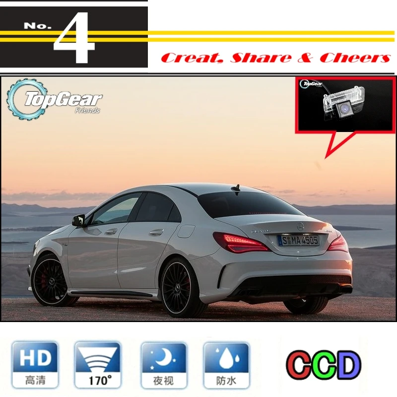 

High Quality Rear View Back Up Waterproof Camera Car Camera For Mercedes Benz MB CLA C117 For PAL / NTSC To Tuning | CCD + RCA