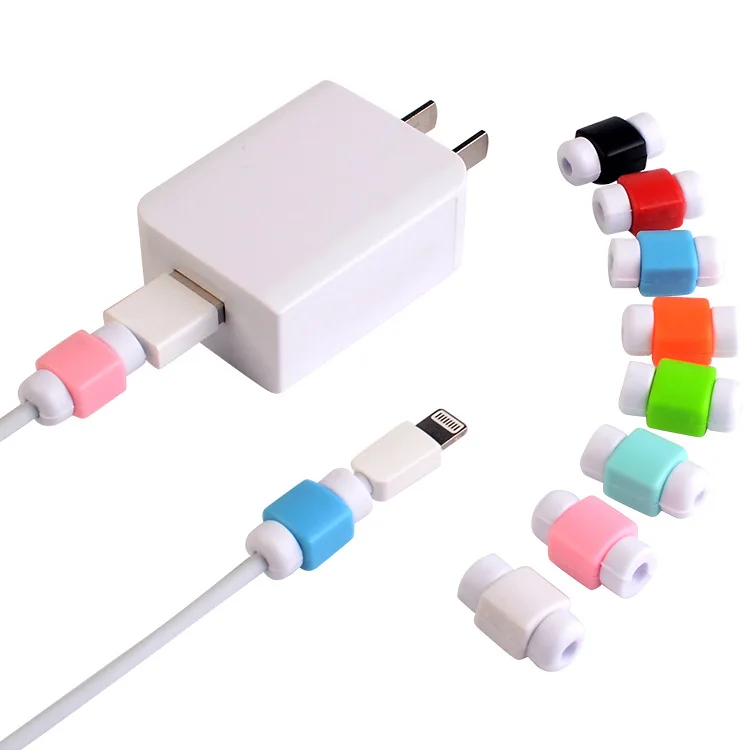 

200pcs/lot USB Data Cable Earphone Protector Colorful Earphones Cover For Apple iPhone Samsung HTC Free shipping